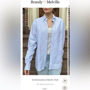 Brandy Melville Striped Oxford